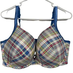 Cacique 42DDD Plaid T-Shirt Plus Size Bra